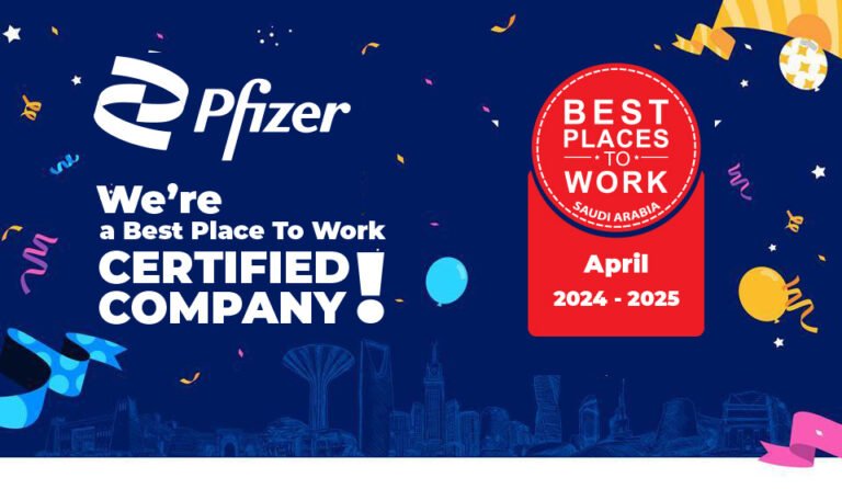 Pfizer Saudi Certified as the Best Place To Work in Saudi Arabia for 2024