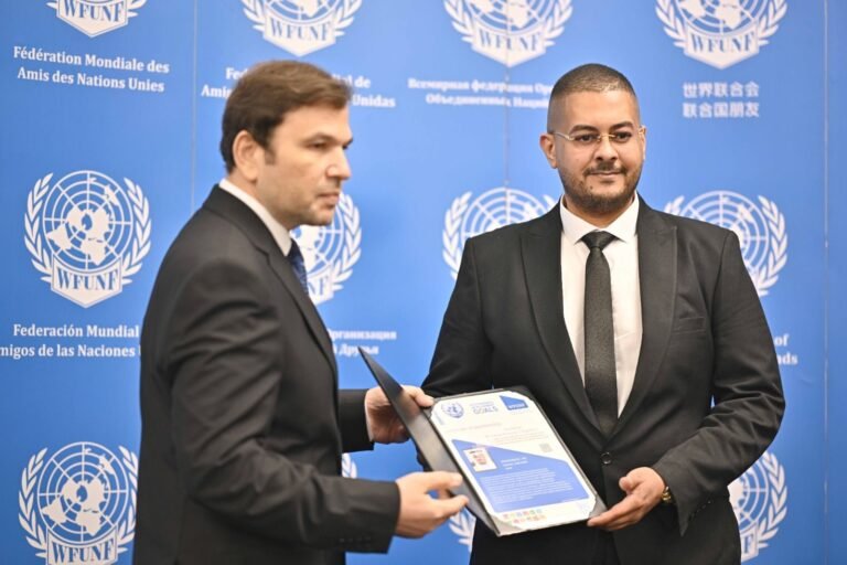 The World Federation of United Nations Friends (WFUNF) grants Fahad Bagatyan the title of Goodwill Ambassador