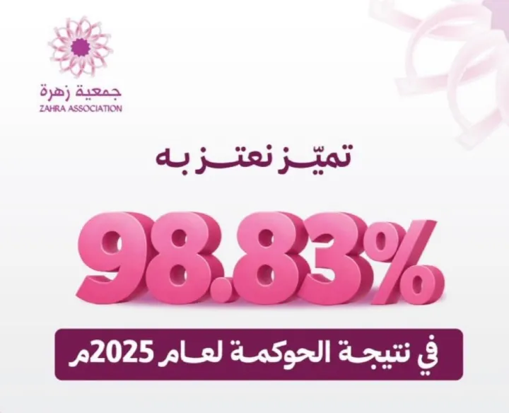 جمعية زهرة تحقق 98.83% في معايير الحوكمة لعام 2025
