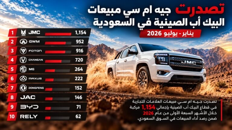 JMC Ranks First in Chinese Pickup Truck Sales in Saudi Arabia  in 2026